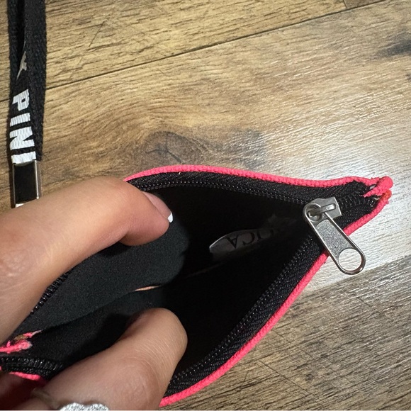 Victoria's Secret Vibrant Pink Wallet with Black Lanyard - Picture 2 of 3